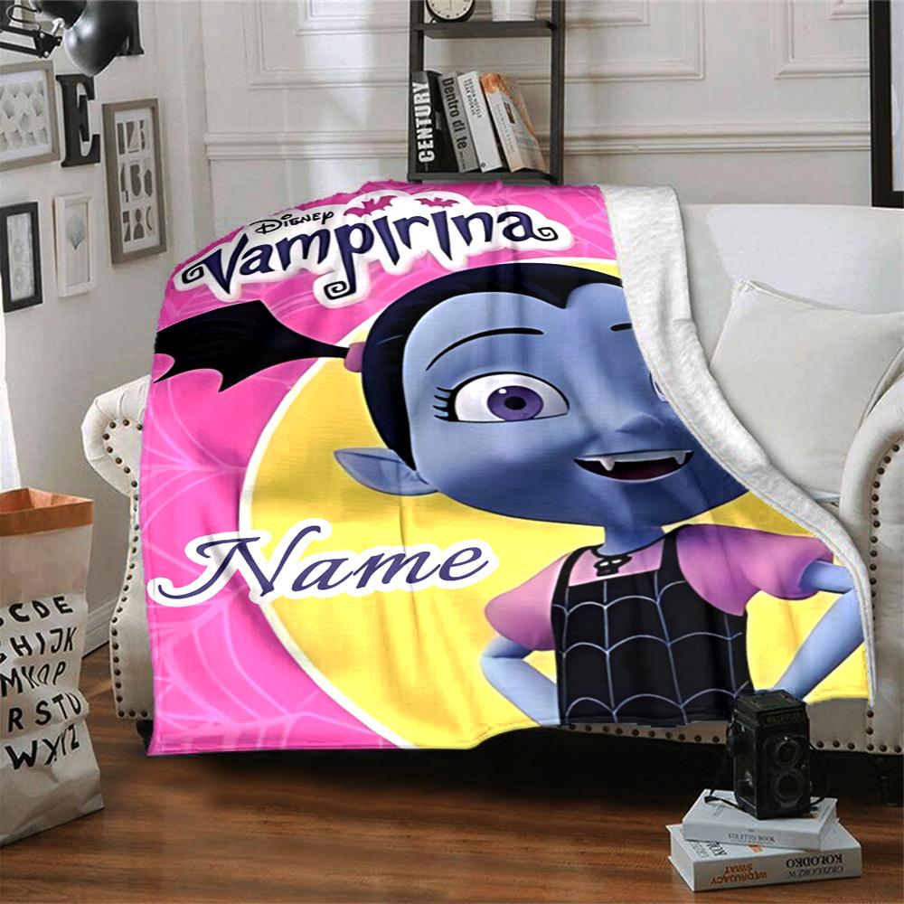 Custom Name Vampirina's Halloween Adventure Blanket for Couch & Bed, Plush Cozy Fuzzy Blanket Super Soft & Warm Blankets for Fall and Winter. 0908124