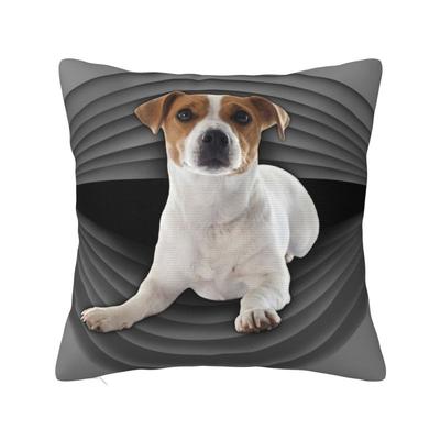 Cute Jack Russell Terrier Cushion Cover 40x40cm Soft Pet Dog Throw Pillow for Car Square Pillowcase Living Room Decoration