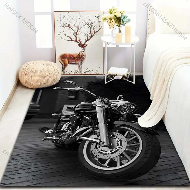 Multiple sizes Modern Motorcycle Pattern Carpet for Living Room Bedroom Sofa Home Decor Non-slip Floor Mat Luxury Gift