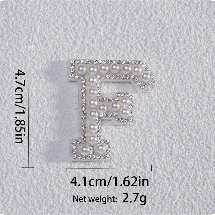 2 Stück Selbstklebende Perlen Strass Buchstaben Aufnäher A-Z Buchstaben Aufkleber Glitzer Alphabet Applikationen Aufkleber für DIY Kleidung Taschen