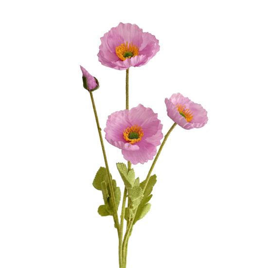 Artificial Flower 4 Head Realistic Fake Silk Flower with Long Stem Home Office Wedding Party Faux Flower Decoration