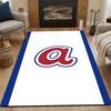 Red Symbol On White Background Patterned Carpet, Non Slip Mat Suitable for Living Room and Bedroom Sofas