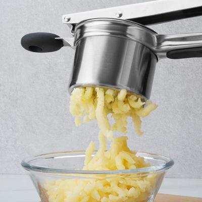 Large 15oz Potato Ricer, Stainless Steel Ricer for Mashed Potatoes, Potato Masher Kitchen Tool with Ergonomic Handle, Press and Mash Kitchen Gadget