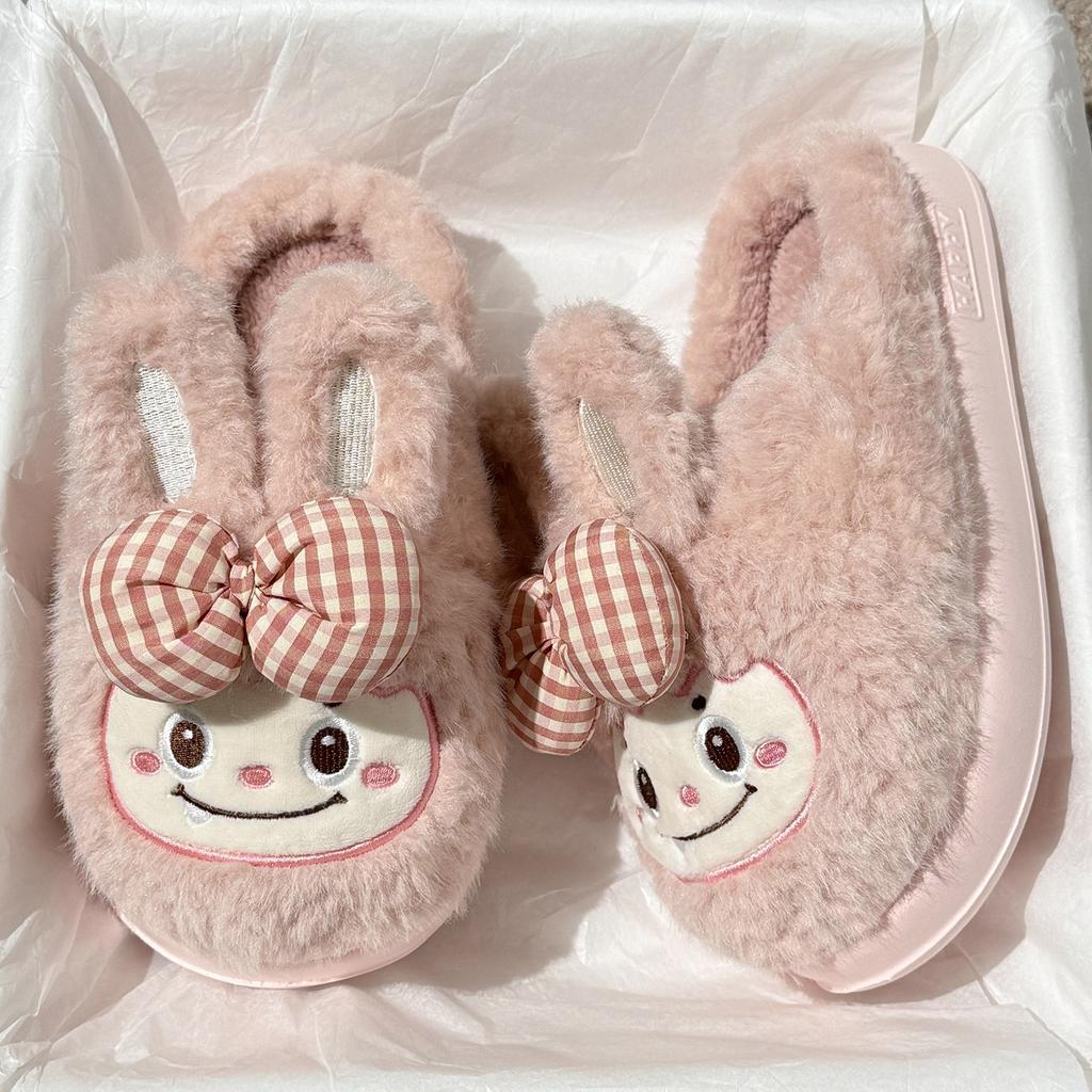 Winter cotton slippers cute little rabbit new home indoor warm non-slip soft bottom wear-resistant cotton mop