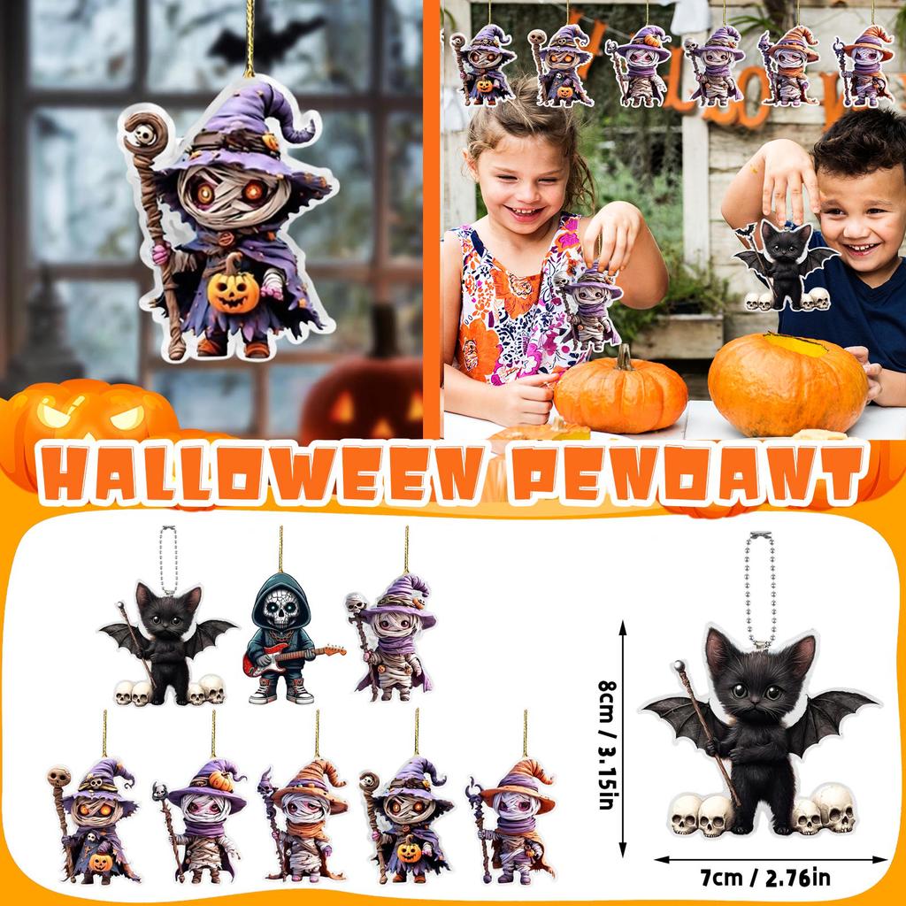 Halloween Themed 2D Acrylic Festive Atmosphere Car Decoration Flat Car Decoration