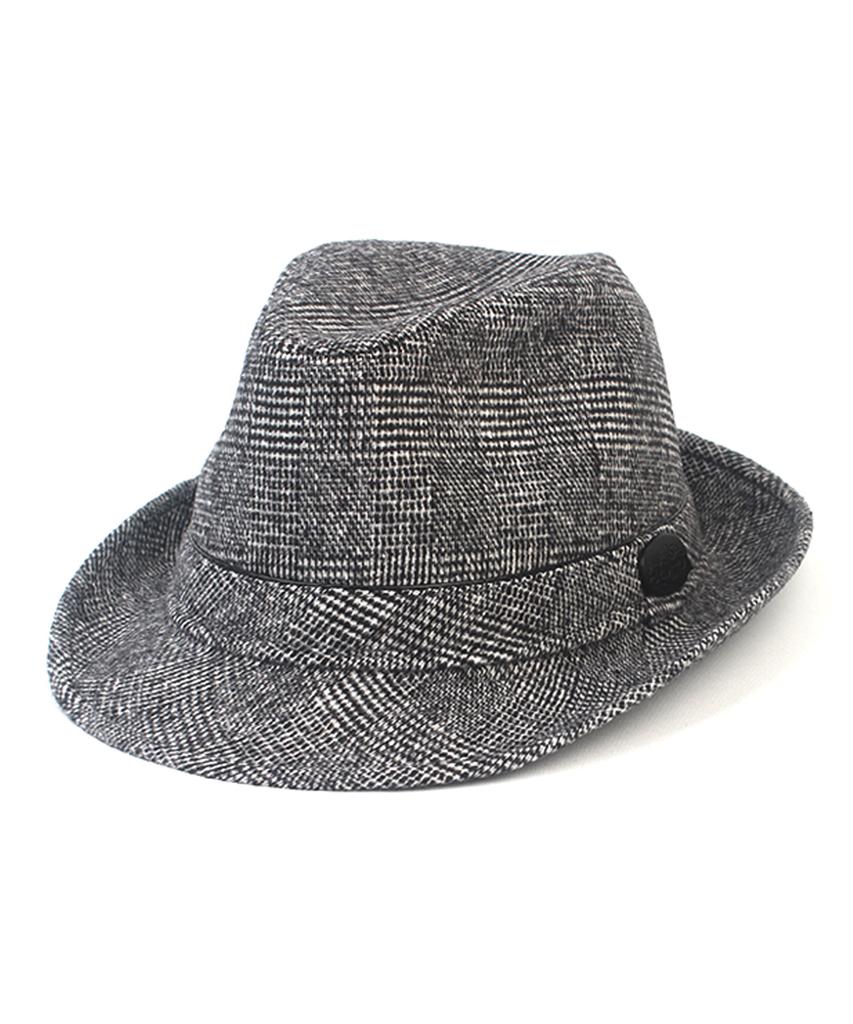 Yunibeosyeolkemiseuteuli Bu Glencheck Piping Gray Fedora - Big Size Fedora