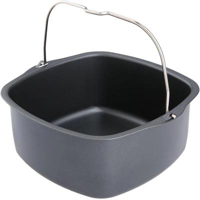 Quadratischer Silikon-Backtopf für Heißluftfritteuse, Zubehör, antihaftbeschichtete Backform, Heißluftfritteuse, Rösten, Pizza, Kuchenkorb, Küchenbackgeschirr