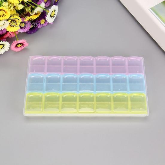 Wöchentlicher Pillen-Organizer, Aufbewahrungsbox mit Federdeckelverschluss, großes Fassungsvermögen, BPA-frei, große Kapazität, Medikamentenbox, Pillenbehälter