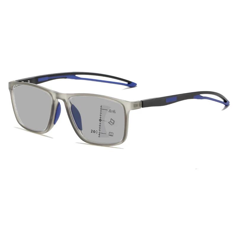 Retro New Ultralight Photochromic Glasses Unisex Blue Light Blocking Multifocal Reading Glasses Men Trendy Presbyopia Eyeglasses
