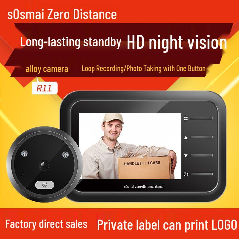 Wireless Smart Peephole Visual Doorbell Camera for Home Monitoring