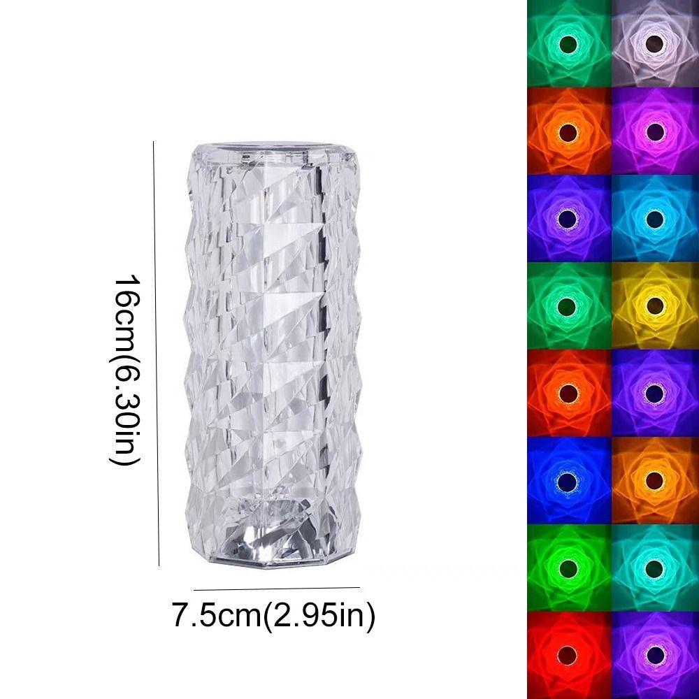Remote Control Crystal Rose Table Lamp 16 Color Aesthetic Lights Projector Night Light  Home