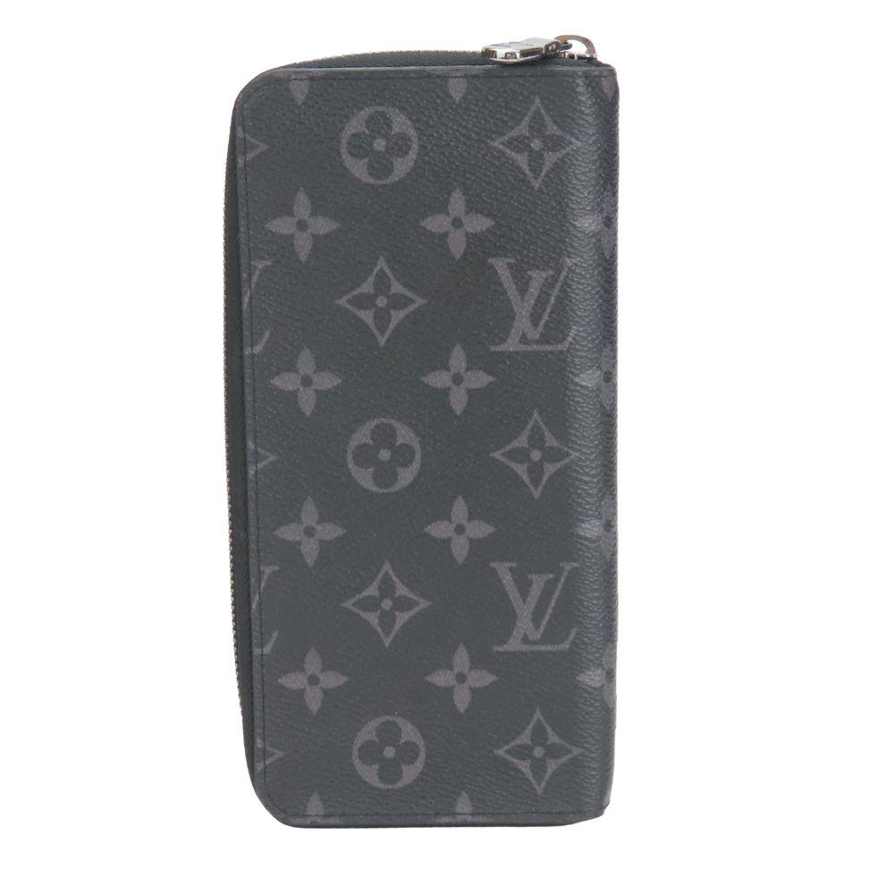 Used LOUIS VUITTON Purse Zippy Wallet Vertical M62295 Monogram Eclipse black gray Zip Around