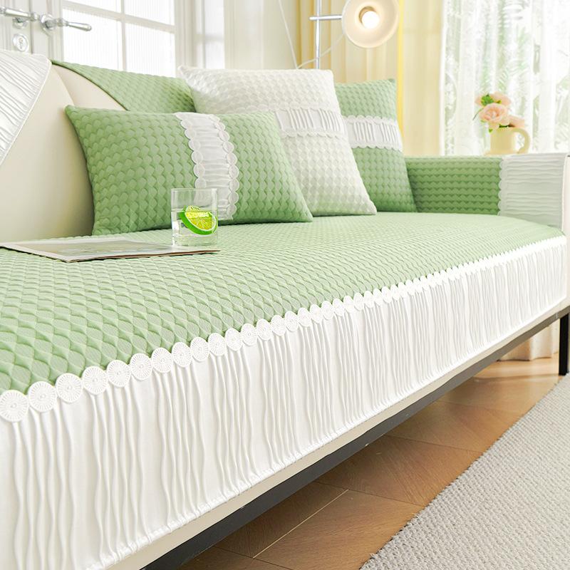 

Ice Silk Sofa Cushion Summer Mat Cushion New Simple Premium Cool Doudou Non-Slip Cover Cloth Towel Cover 70*70cm