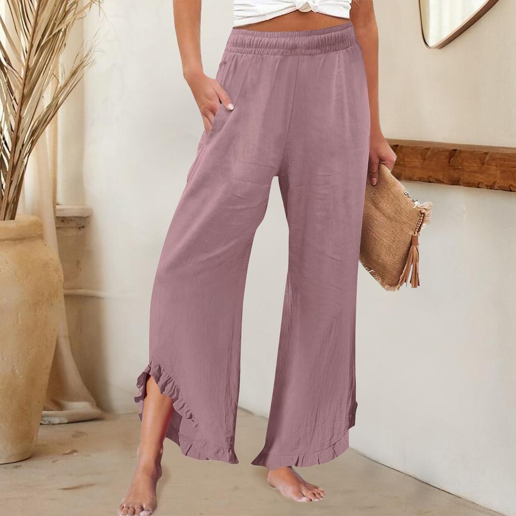 Women's Pants  With Pockets Business Work Casual Trousers Lightweight Caual Loose Trousers