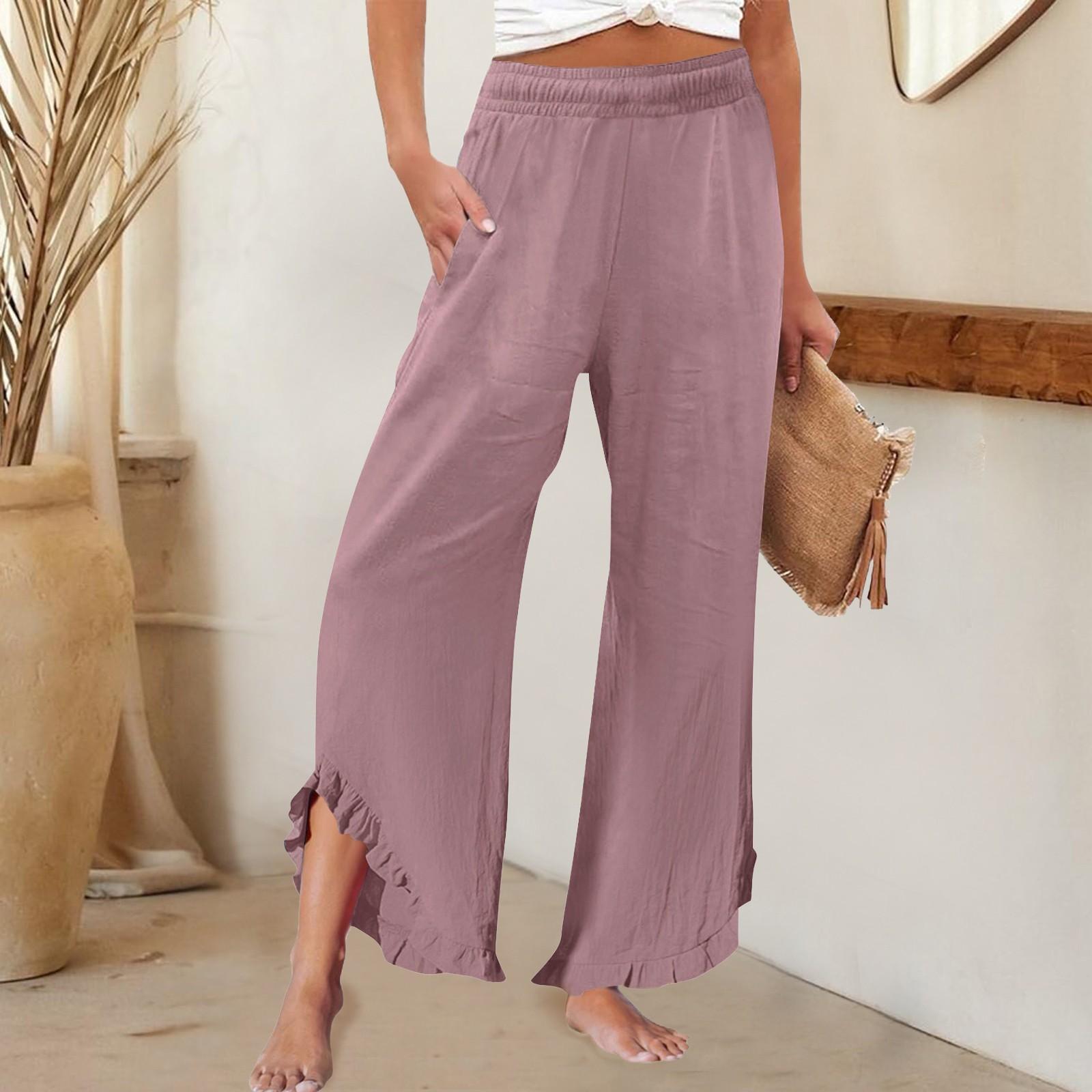 

Женские брюки с карманами, деловые, повседневные, легкие, свободные брюки L