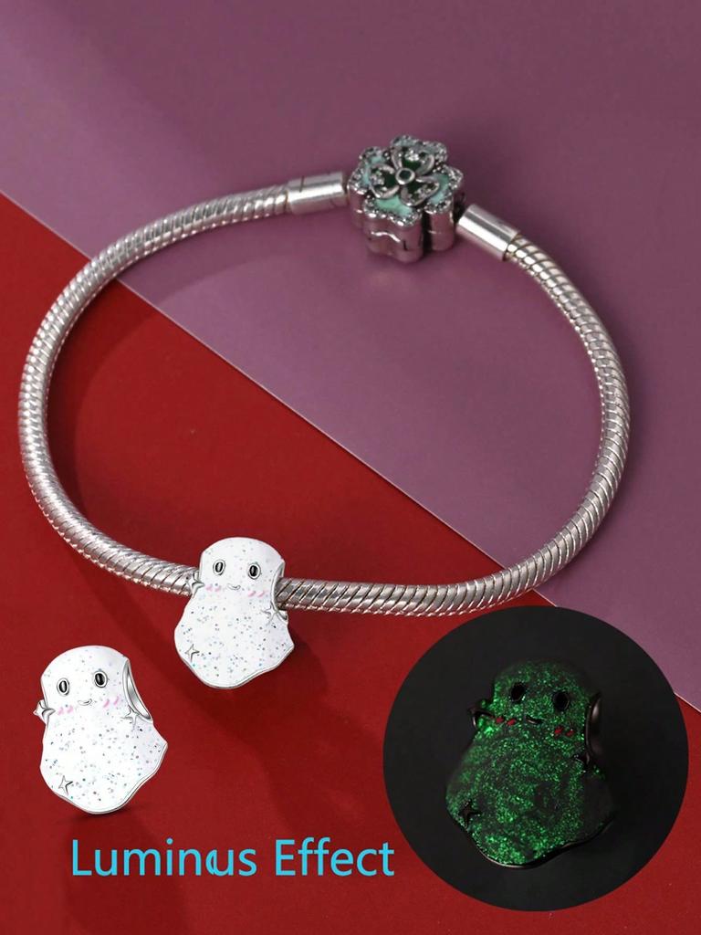 Charms Plata Cute Halloween Ghost Beads Charm Copper Plated Fit Charms Copperoriginal Bracelet For Jewelry Making Diy Charm