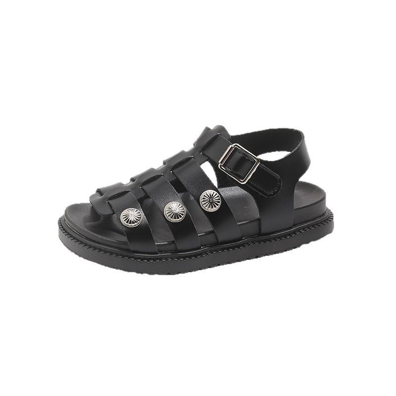 Girls' Versatile Roman Sandals 2026: Trendy Rivet Soft Sole Princess Shoes with Non-slip Hollow Design