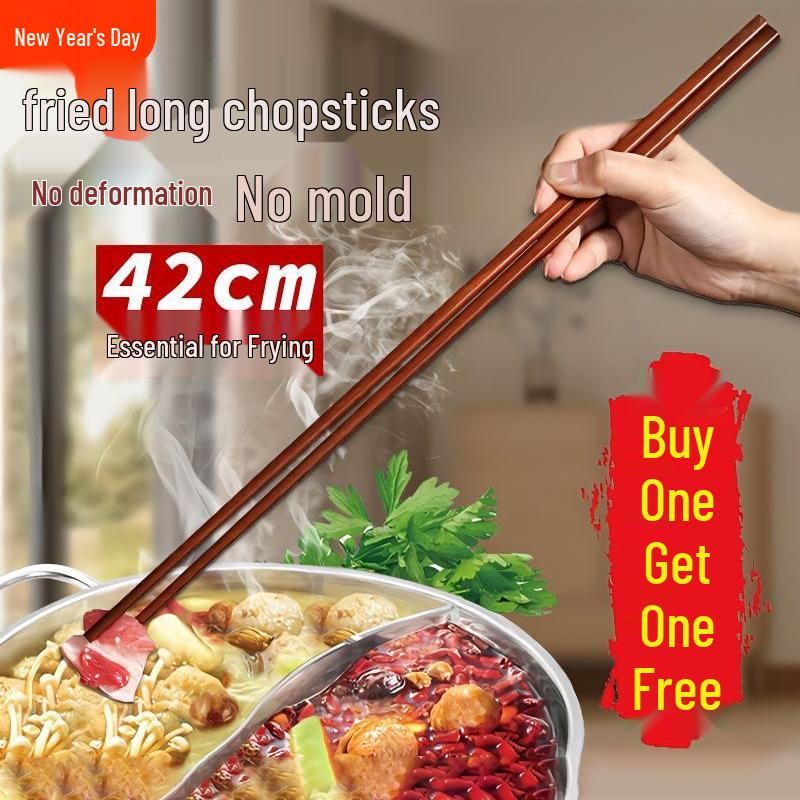 New Year's High-Temperature Resistant Extended Chopsticks for Frying and Hot Pots - Anti-Mold Household Utensil