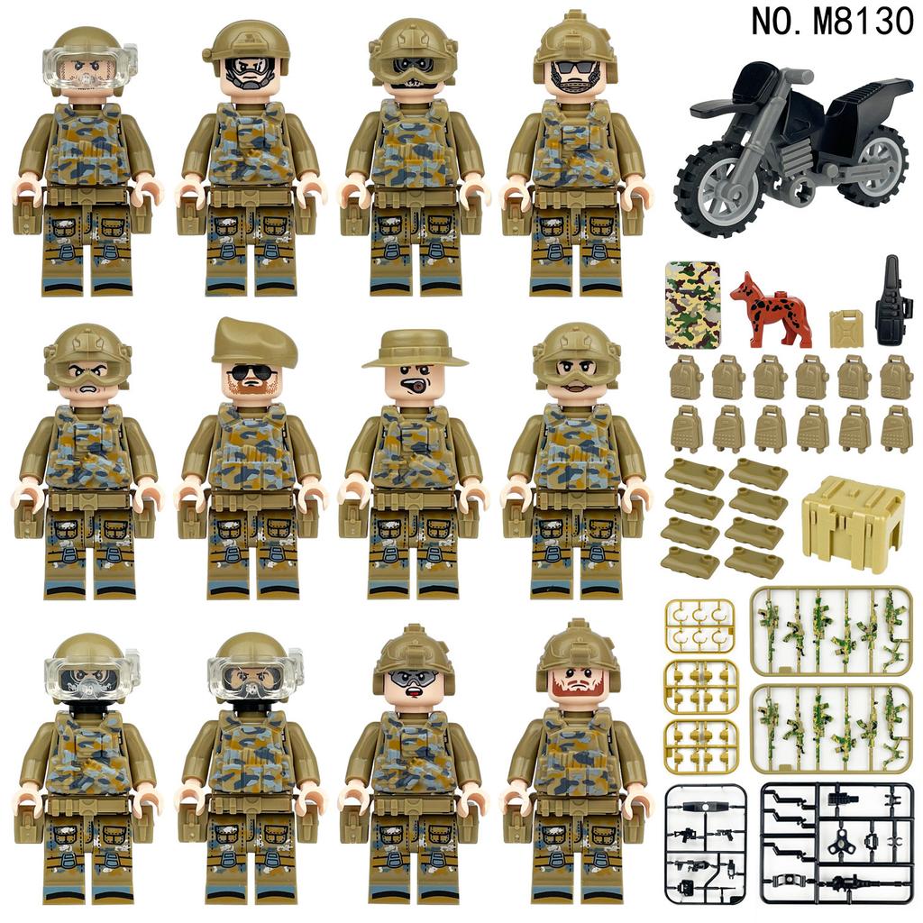 Sirius Commando 8130 Military Miniature Motorcycle Weapon Children Assembled Building Block Toy