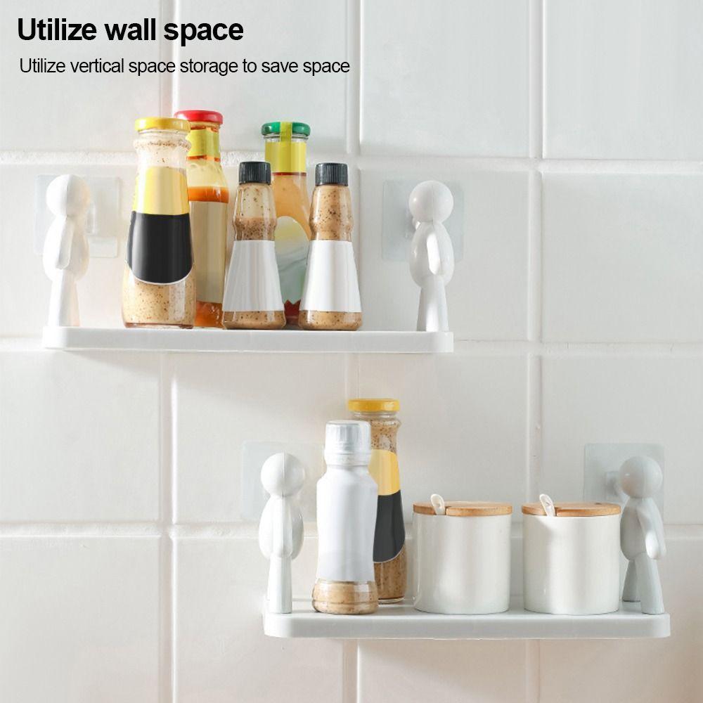 White Color Wall-Mounted Storage Rack Waterproof Design Office Storage Accessories  Home Storage