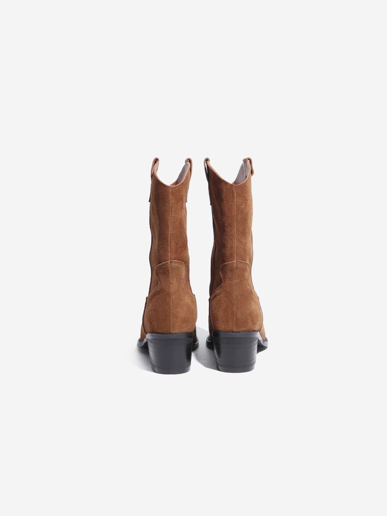 Komorebi Museum Km012M Cow Leather Western Suede Mid-Calf Boots Genuine Leather Ver. Oak (Brown)