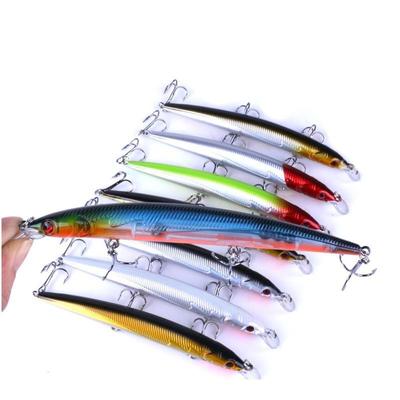 8pc Minnow Fishing Lure with 3D Eyes Hook Bionic Pike Bass Bait Fishing Tool