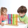 7 Sütunlu Ahşap Boncuk Dizme Oyunu İnce Motor Becerileri Okul Öncesi Öğrenme Renk Ayırma Boncuk Dizme Eğitici Oyuncak