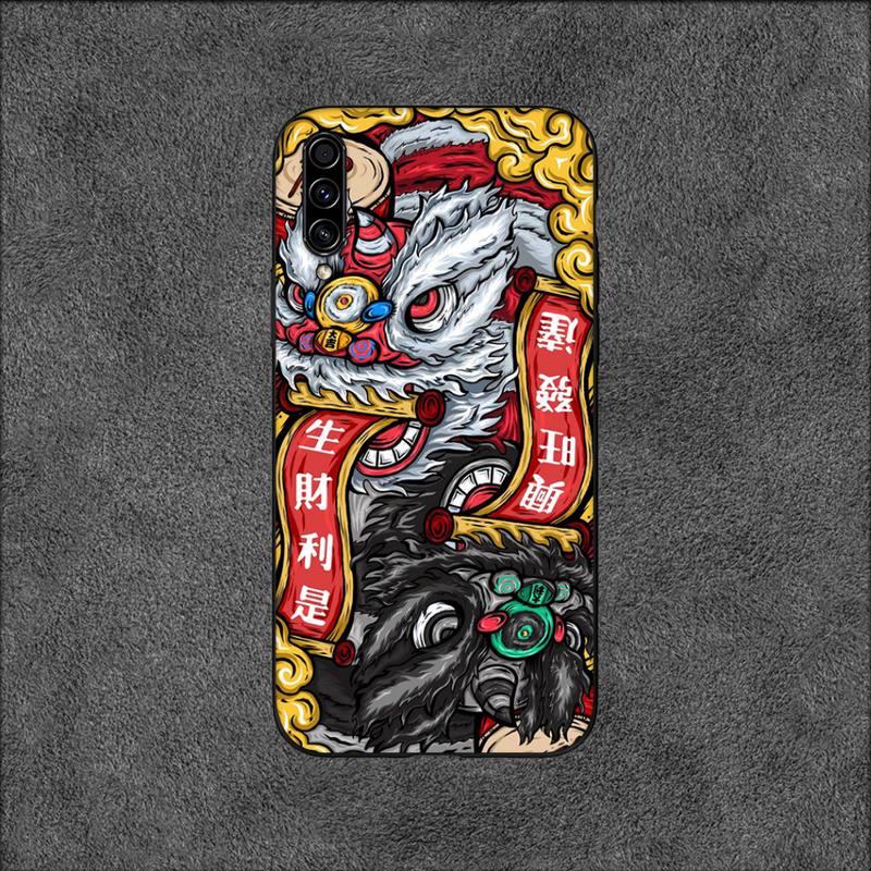 Elements of Chinese Style Lucky Money Cat Phone Case For Samsung Galaxy A02 A12 A13 A22 A32 A41 A51 A53 A71 A73 Shell