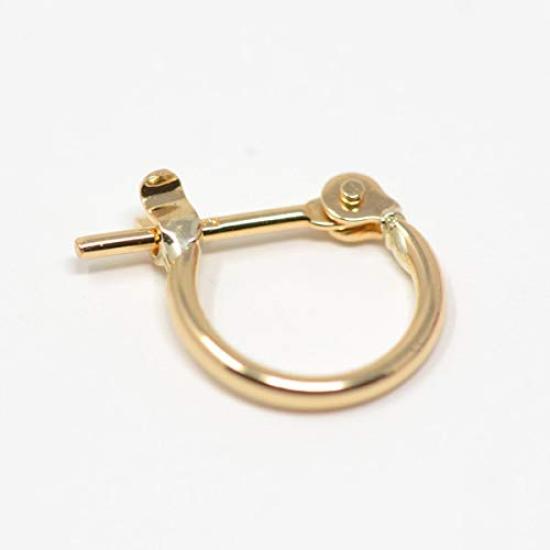 Small 18k Gold Hoop Earrings for One 1mm x 8mm Pipe 1 Earring and 2 Polishing Ear, (Includes Cloths)
