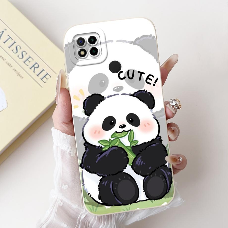 For Xiaomi Redmi 9 9Prime 9A 9AT 9C NFC 9T 9 Power Case Soft Silicone Housing Goothic Style Cartoon Panda Flower Back Cover