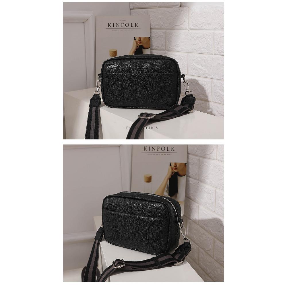 New Women's Solid Color PU Crossbody Bag Fashion Small Shoulder Square Bag