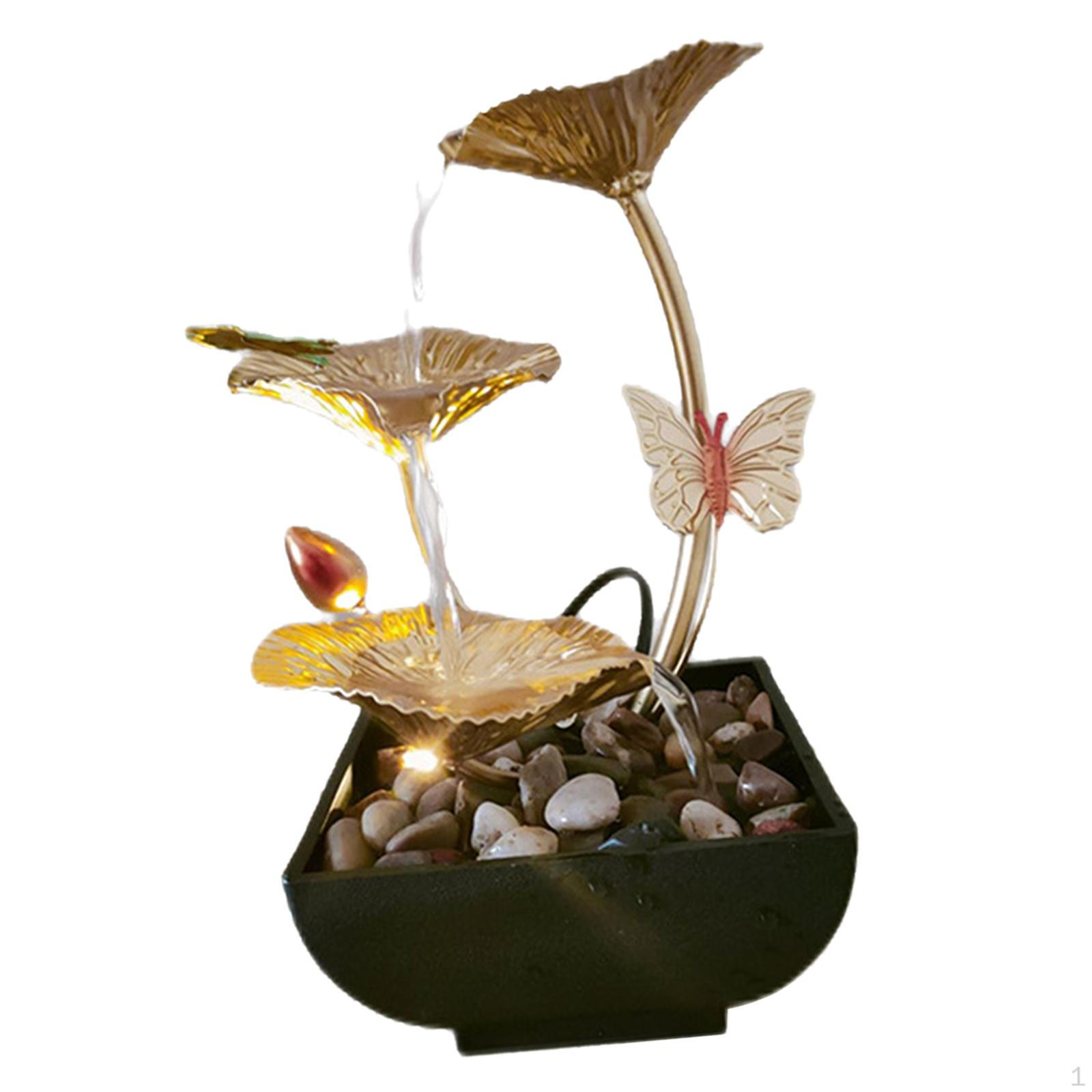 

3 Tiers Water Fountain Waterfall Ornament Home Decor for Desktop Bedroom