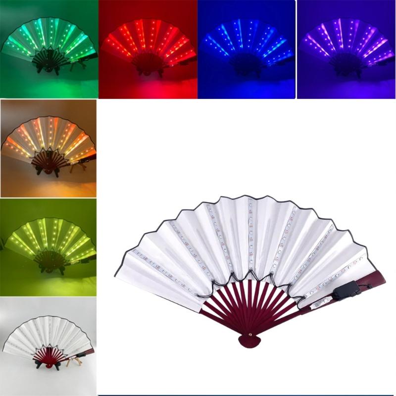 LED-Aufleuchtender Handfächer für Halloween, Tanzpartys, Hochzeitsfeiern, Party-Kostümzubehör