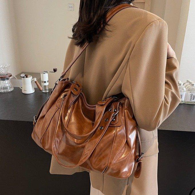 Tote bag new retro handbag large capacity shoulder messenger bag retro tote bag