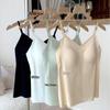 Skin-Beautifying Deep V Camisole for Women - Comfortable, Skin-Friendly, Seamless Vest with Removable Massage Cup Pads