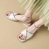 Summer Korean version of women's sandals new round head flat bottom sandals women's foot rubber soft sole large size shoes solid color women's shoes