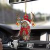 Christmas Kitten Acrylic Tree Pendant Ornament for Car Mirror