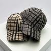 Baseball Purpose All Use Multi Cloth Woolen Warm Women  Men Her Him For Fresh Winter Autumn Fall Caps Cotton Fashion Casual Retro Check British