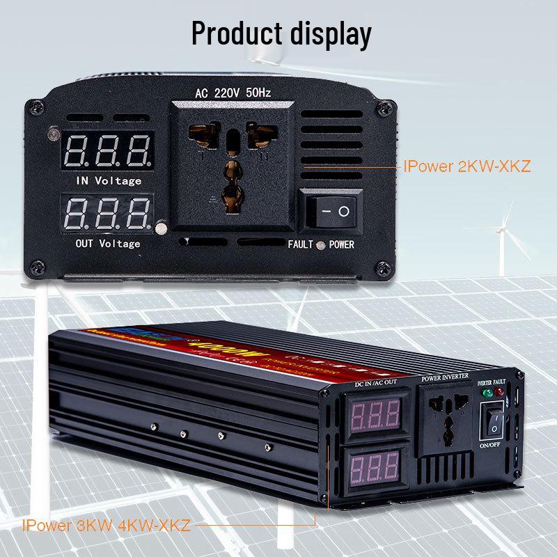 Dual-Voltage Pure Sine Wave Inverter 12V/24V, 2KW/3KW Uninterruptible Car Power Supply