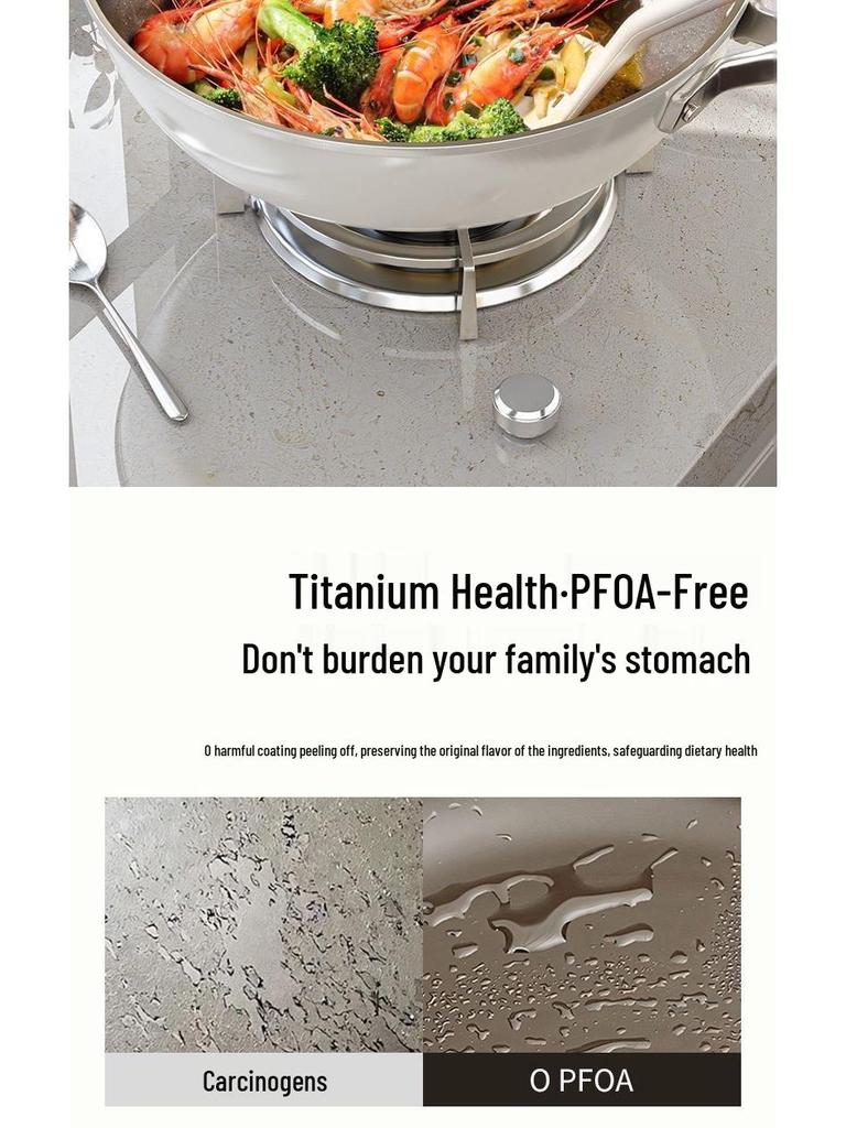 Antihaft-Keramik-Wokpfanne mit Titan-Sprühbeschichtung für Gas- und Induktionsherde