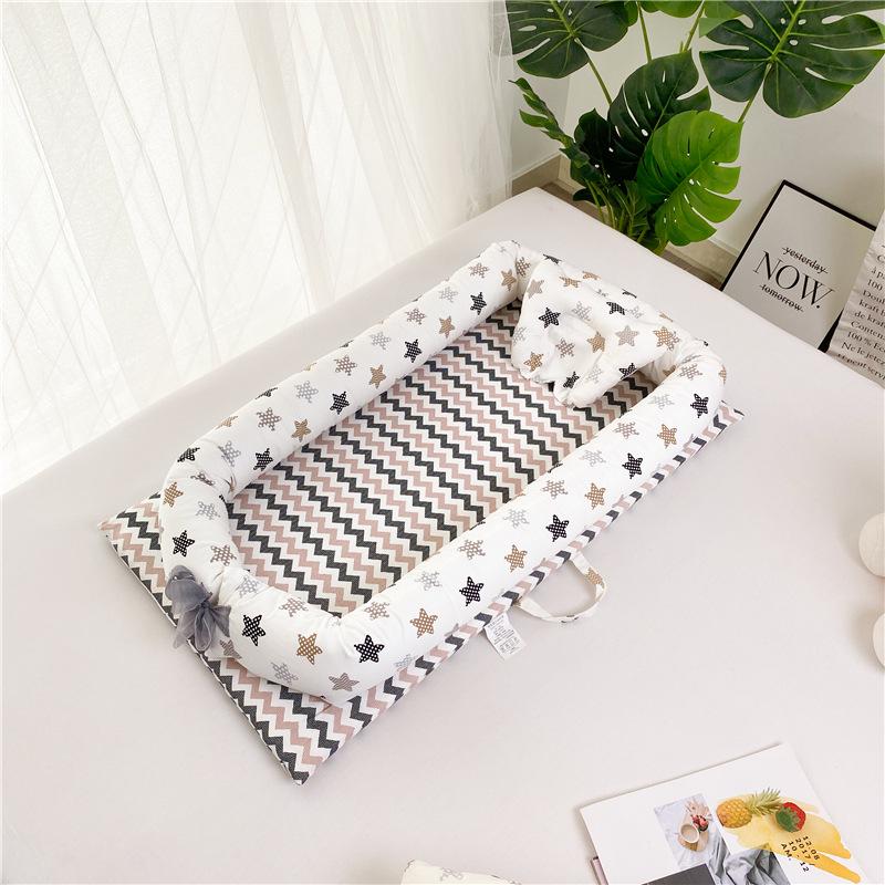 

Складне біонічне портативне дитяче ліжечко: Пране Гніздо для сну для новонароджених з чистої бавовни 90*50*15cm