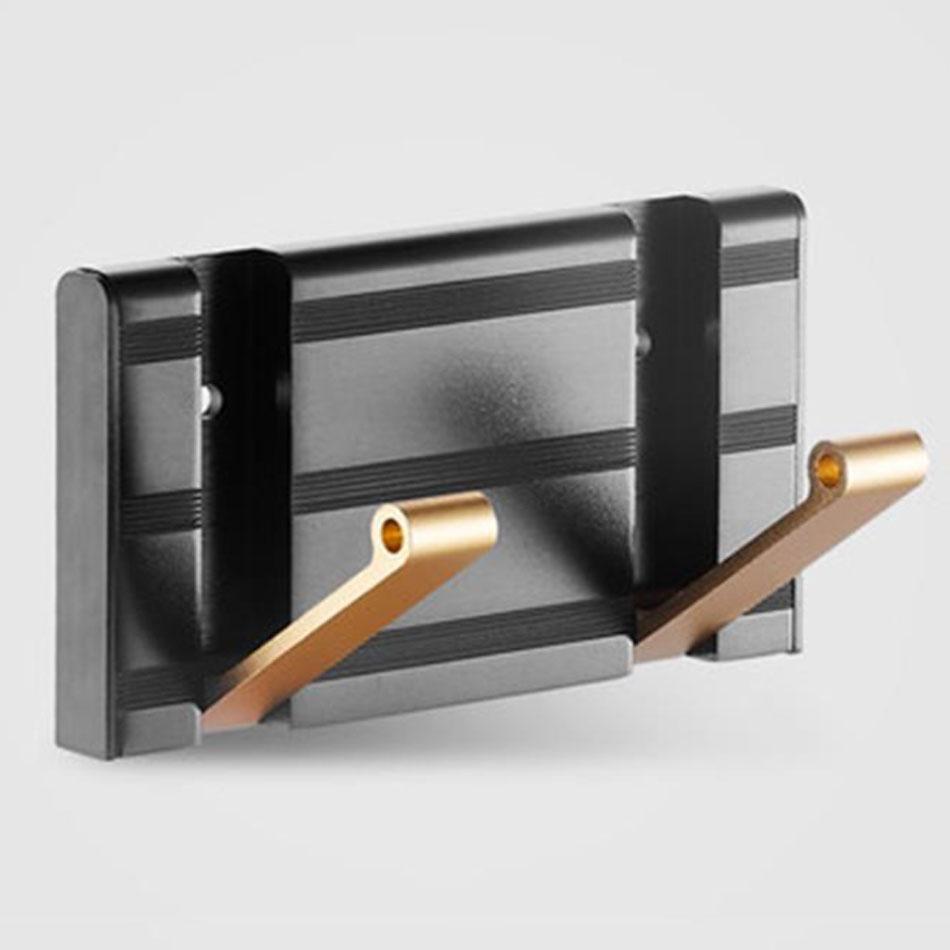 Invisible Folding Wall Hook Black Sliver Gold Aluminum Hallway Bathroom Lavatory Door Clothes Towel Storage  1 2 3 4 5 6 Hooks
