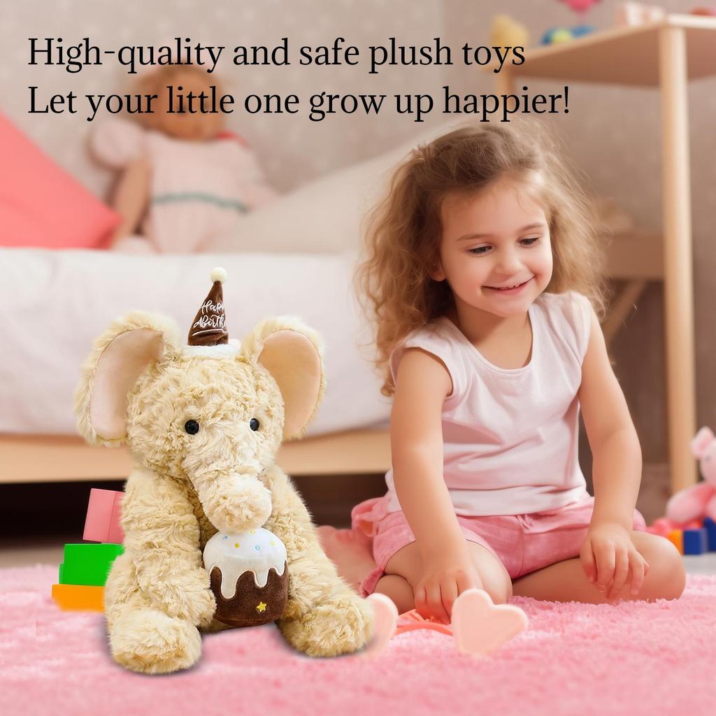 A Cute 40cm Sitting Elephant Plush Toy For Birthday Companionship And Comfort.