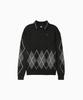 Tamijinseu Oversized Argyle Polo Sweater (T32G0Kto13Twt1Bds)