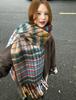 Korean Version of Colorful Grid Scarf Female Autumn and Winter Students Thickened White and Warm Imitation Cashmere Couple Scarf Manufacturers
