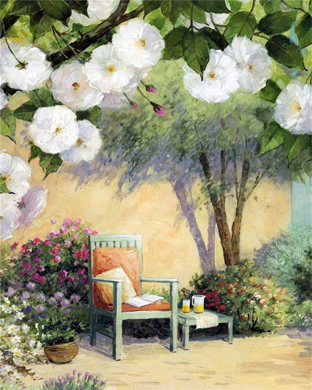 RUOPOTY DIY Frame Oil Painting By Numbers Window Scenery Acrylic On Canvas Wall Art Picture By Numbers Flower For Living Room