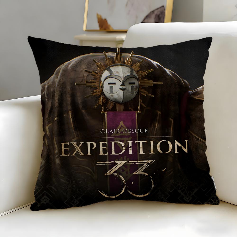 game Clair Obscur Expedition 33 Cushion Cover Soft  EasyWash Pillow Case  Versatile for Couch Bed Travel and Office