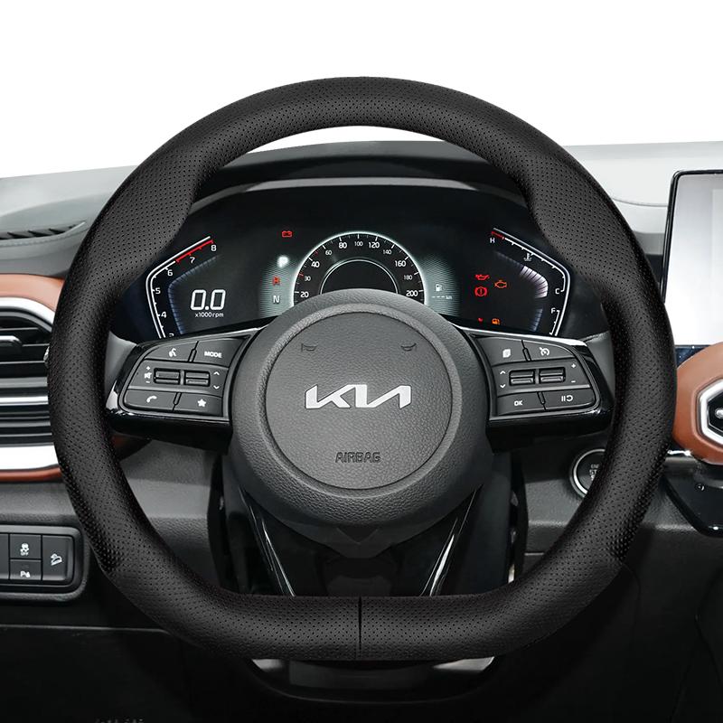 Suitable for Kia Ultra-Thin Breathable Leather Steering Wheel Cover Suitable for Ceed Jd Picanto Sportage 3 2019 Ev3 Rio 4 Cerato 2 Stonic Niro Xceed