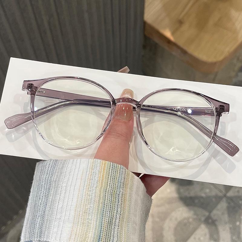 Koreanische stilvolle Brillen für Damen Runde Form TR90 Material Brillen Herren Blaulichtfilter Damenbrillengestelle