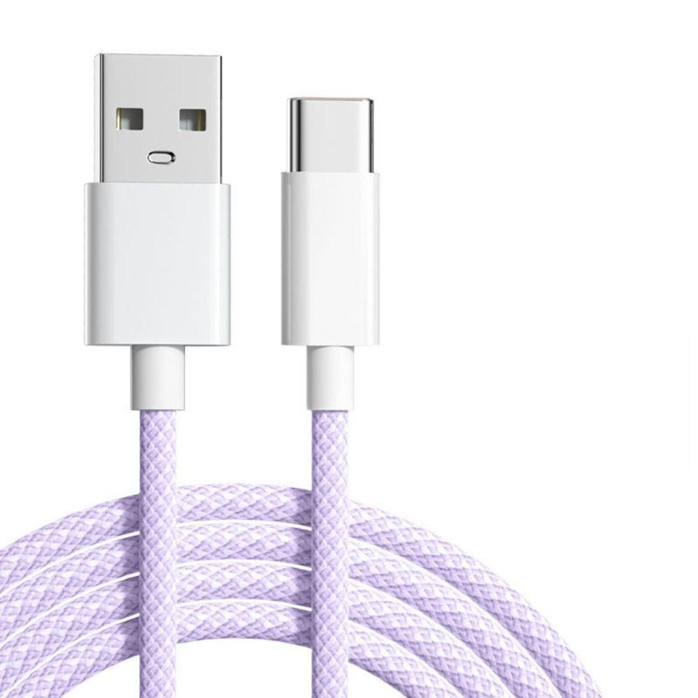66W 6A 66w Braided Data Cable Colourful Weave Weaving 66W Fast Charging Cable Data Transfer